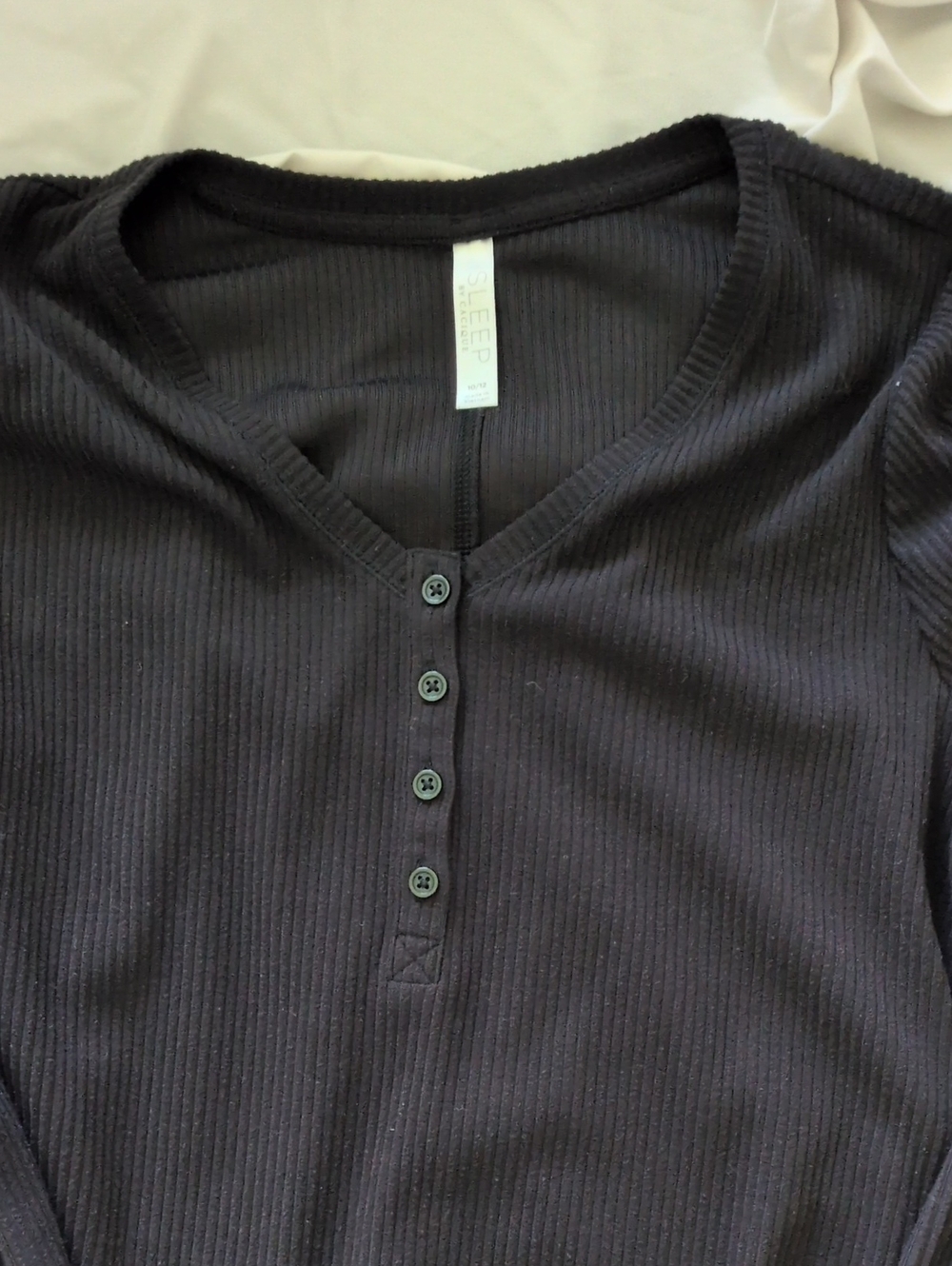 Henley Ribbed Nightgown - Picture 2 of 2